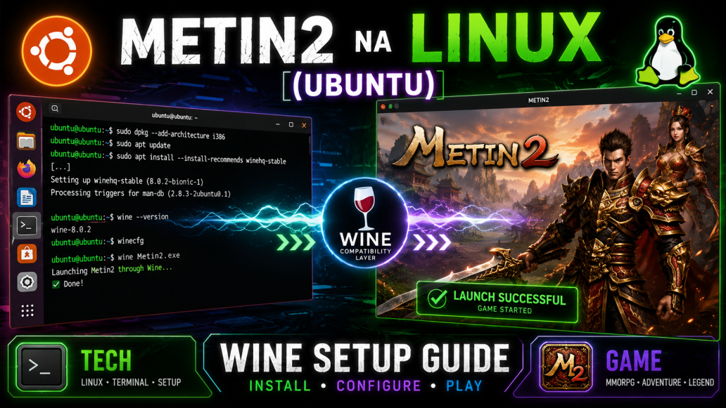 Uruchomienie Metin2 na Linuxie (Ubuntu) przez Wine