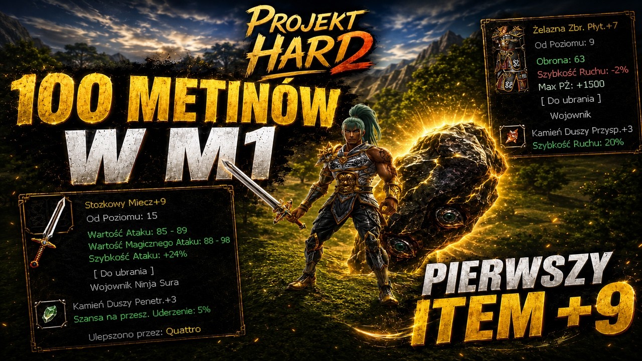 PROJEKT HARD | 100 METINÓW W M1, ILE ZAROBIŁEM? MENTAL JEDNAK DO KITU?| #2